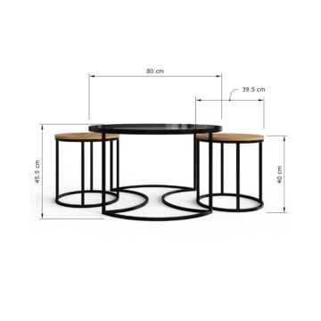 Femi Nesting Tables | Oak Finish