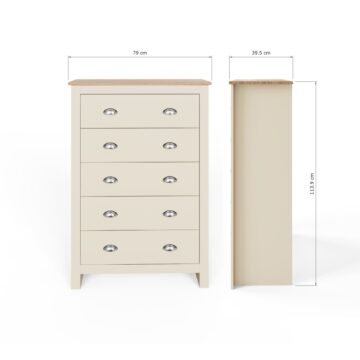 Fife Cream 5 Drawer Chest