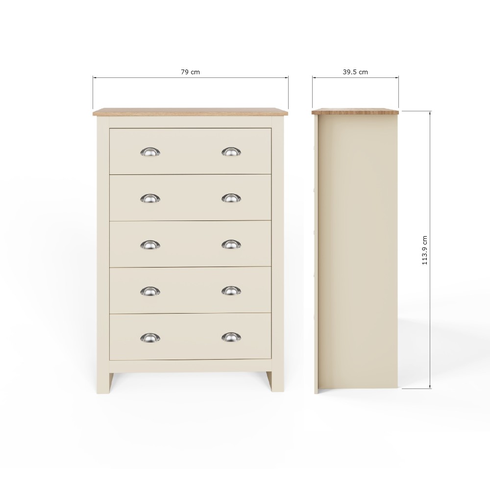 Fife Cream 5 Drawer Chest