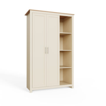 Fife Cream 2 Door Wardrobe with Shelves