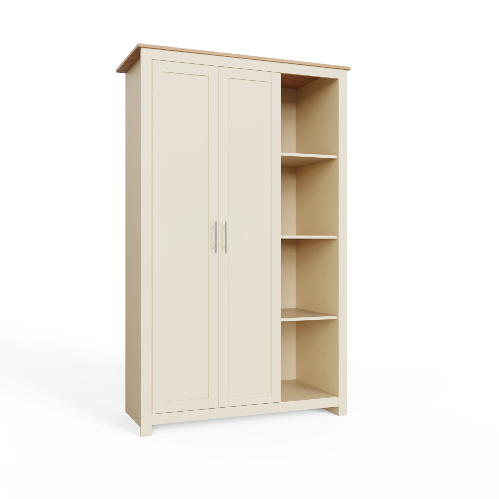 Fife Cream 2 Door Wardrobe with Shelves