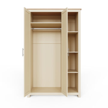 Fife Cream 2 Door Wardrobe with Shelves