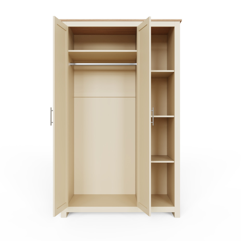 Fife Cream 2 Door Wardrobe with Shelves