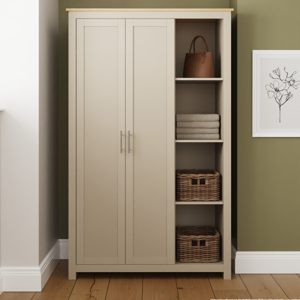 Fife Cream Wardrobe With Shelves