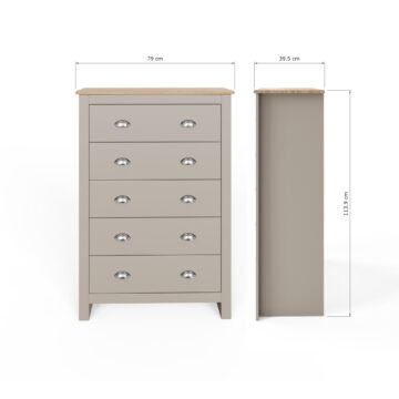 Fife Grey 5 Drawer Chest