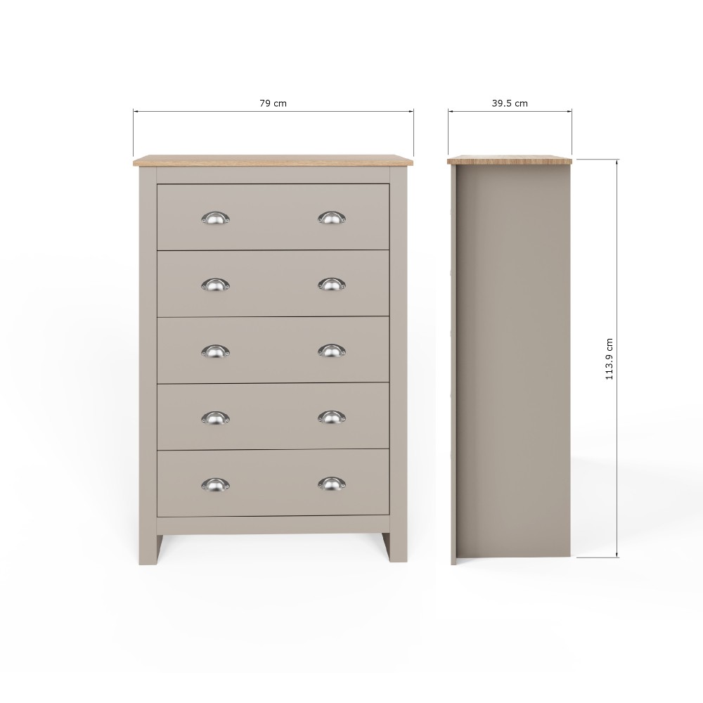 Fife Grey 5 Drawer Chest
