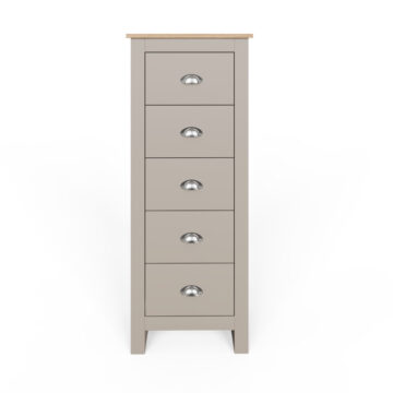 Fife Grey 5 Drawer Tall Boy