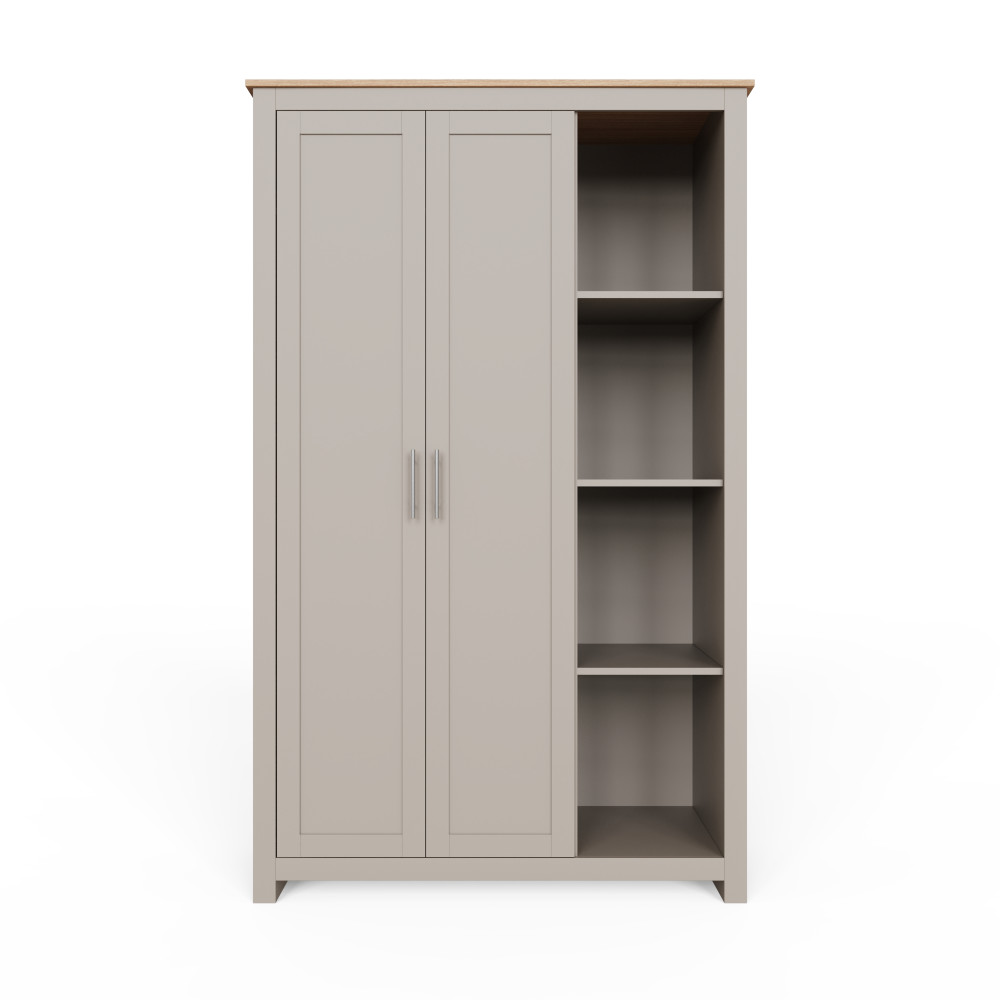 Fife Grey Wardrobe With Shelves