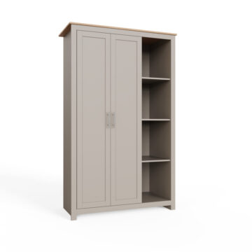 Fife Grey 2 Door Wardrobe With Shelves