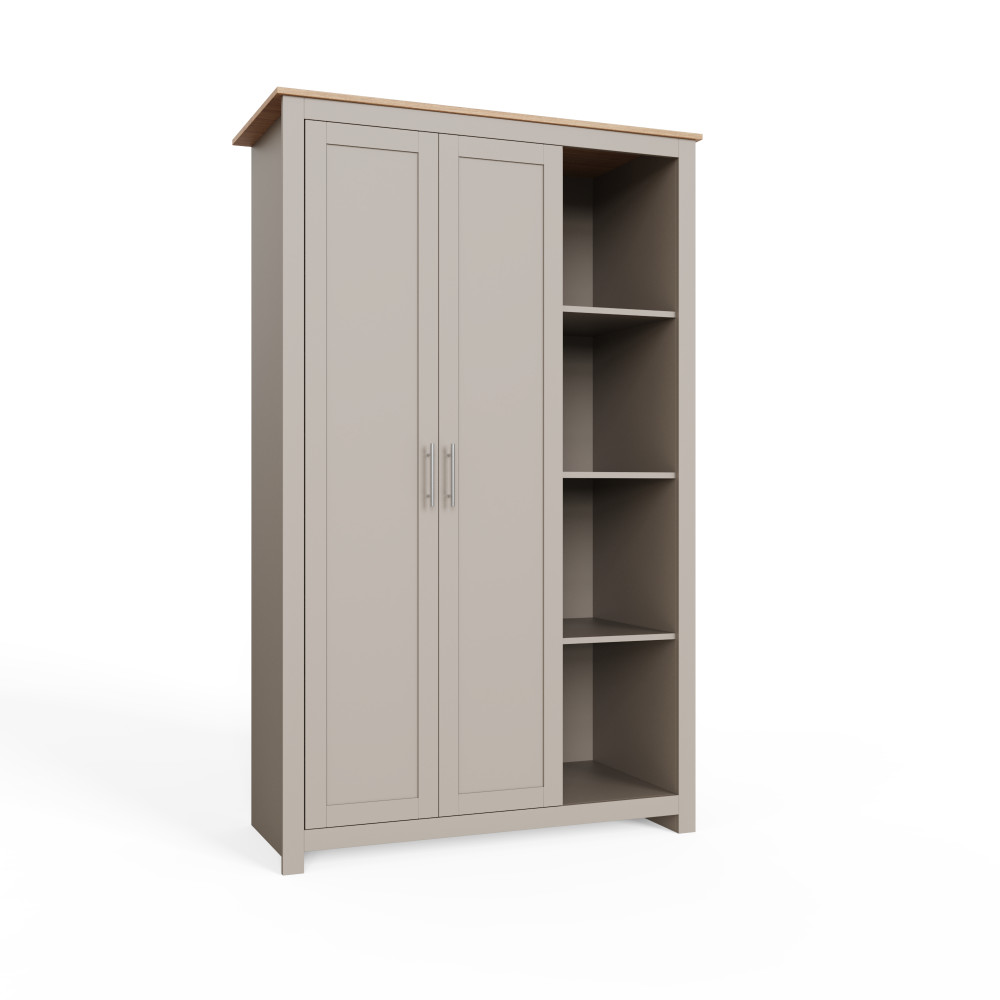 Fife Grey 2 Door Wardrobe With Shelves