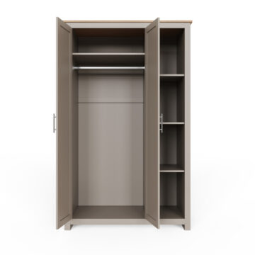 Fife Grey 2 Door Wardrobe With Shelves