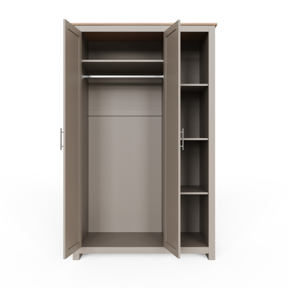Fife Grey 2 Door Wardrobe With Shelves