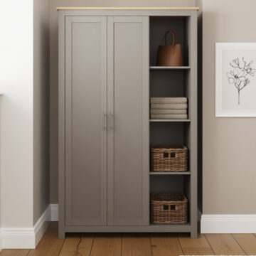 Fife Grey Wardrobe With Shelves