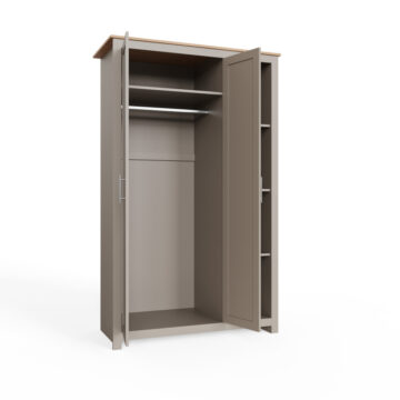 Fife Grey 2 Door Wardrobe With Shelves