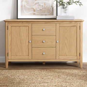 Folkestone Light Oak 2 Door 3 Drawer Sideboard | Assembled