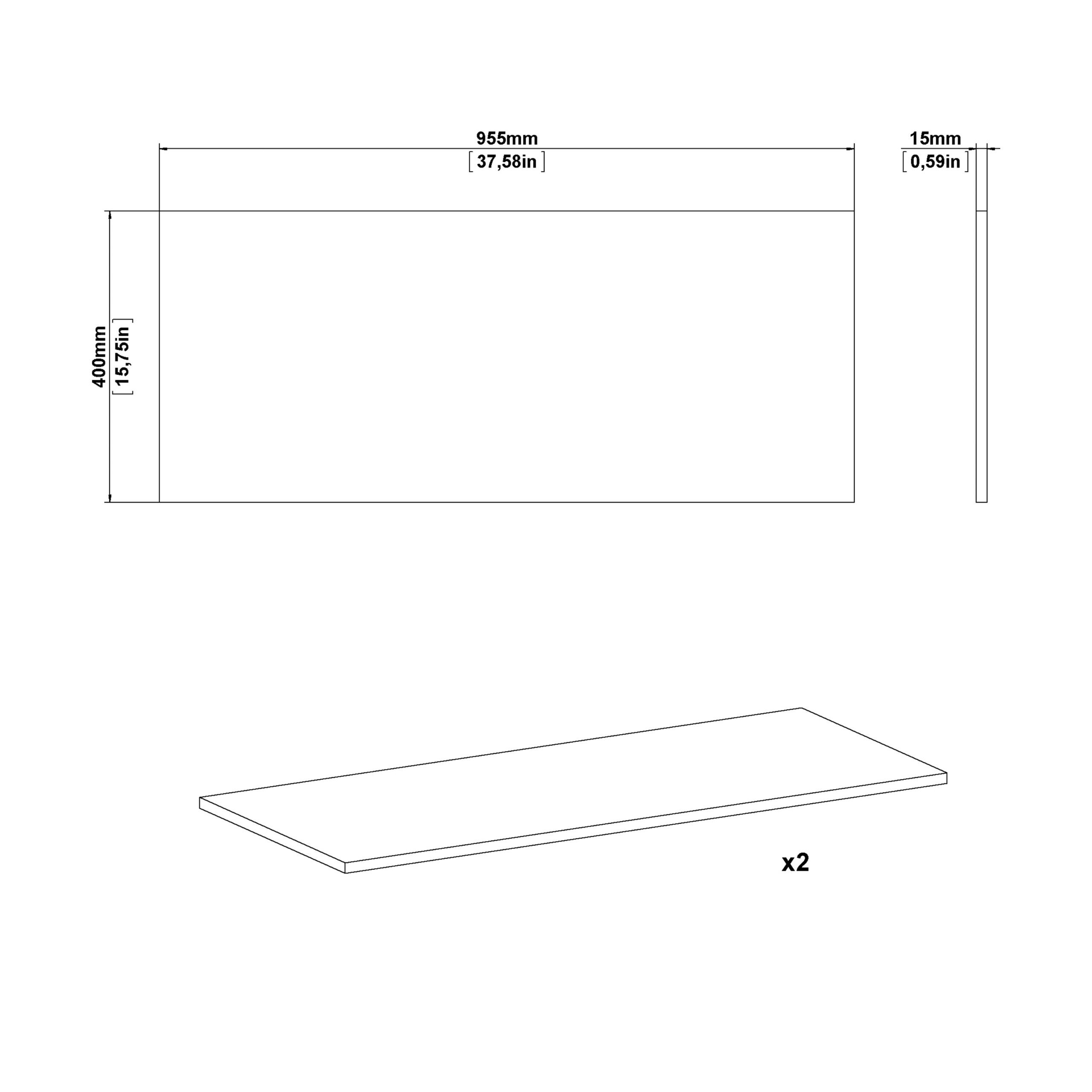 Harlow White Pair of Shelves