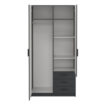 Harlow Matt Grey 2 Door Wardrobe with Drawers