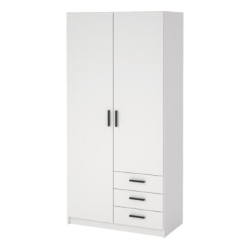 Harlow White 2 Door Wardrobe with Drawers