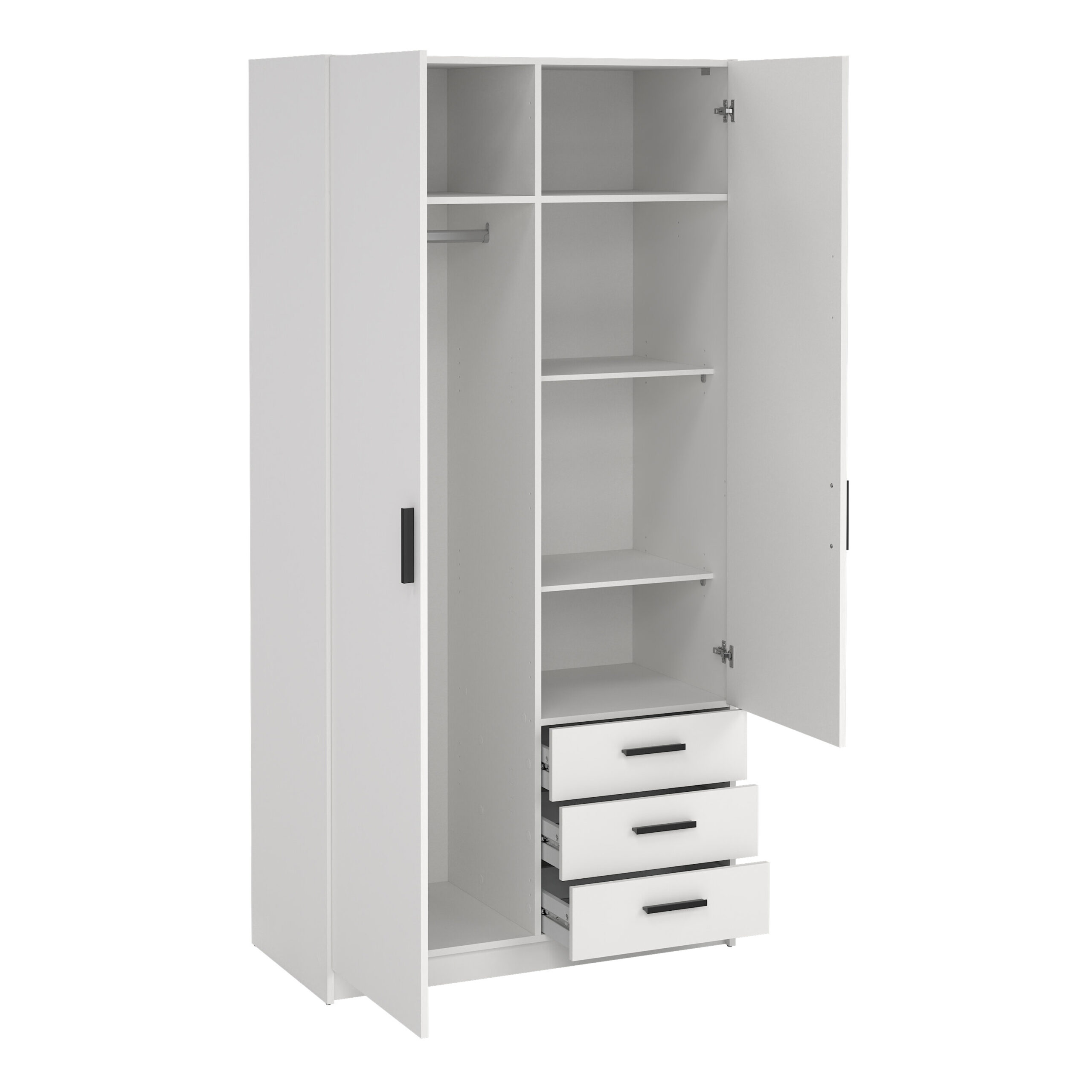 Harlow White 2 Door Wardrobe with Drawers