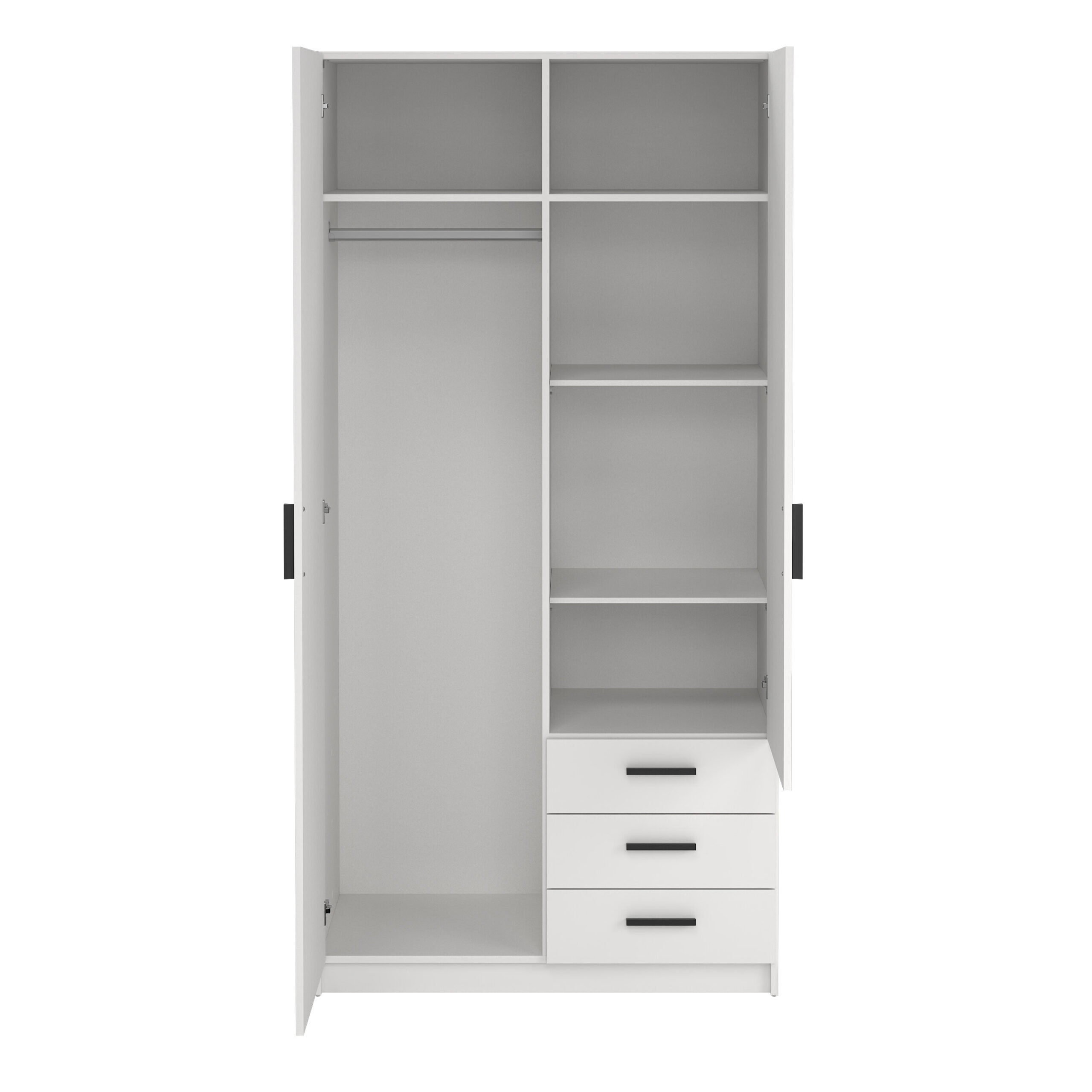 Harlow White 2 Door Wardrobe with Drawers