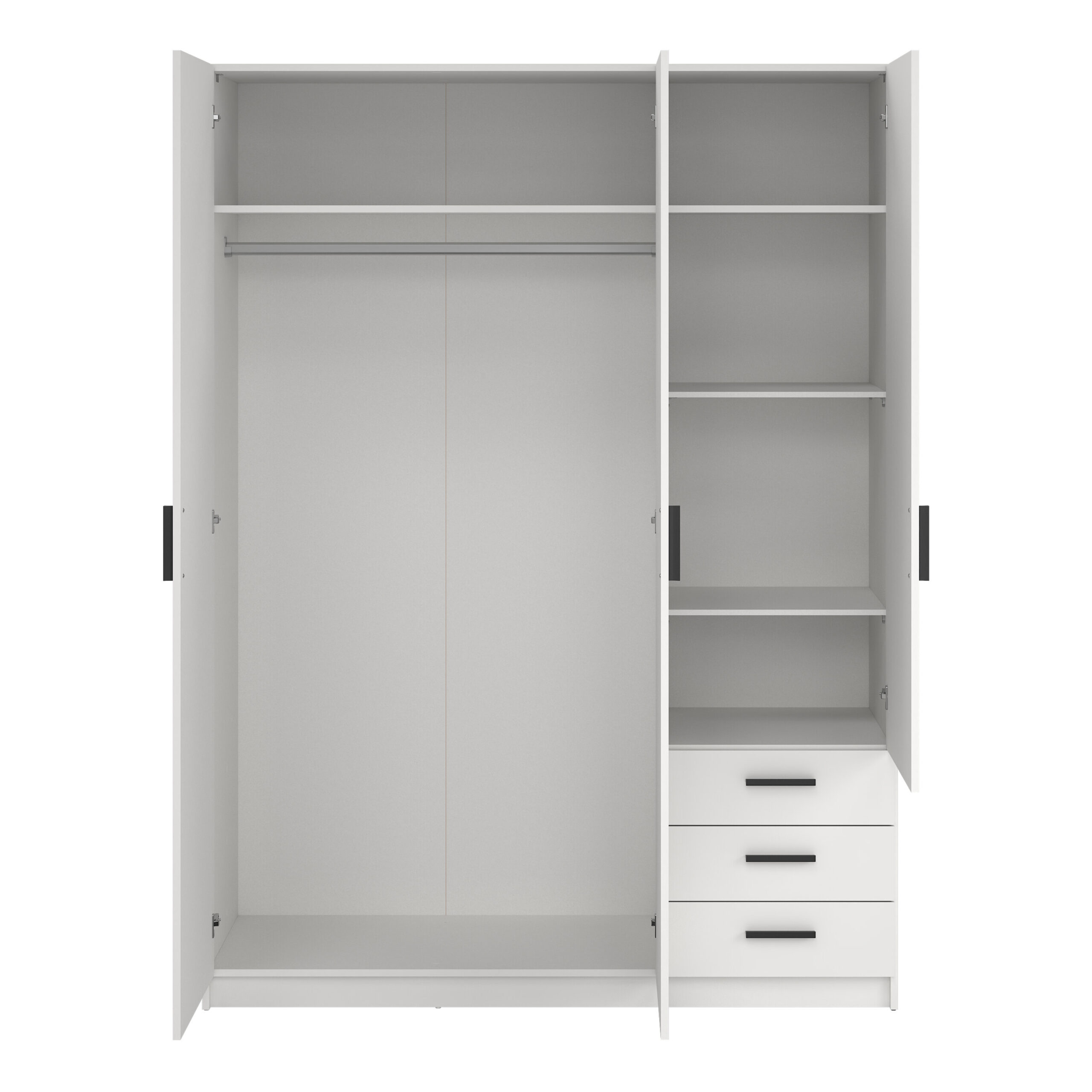 Harlow White 3 Door Wardrobe with Drawers