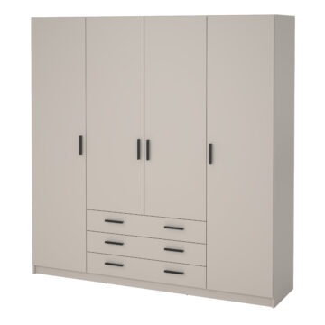 Harlow Cashmere 4 Door Wardrobe with Drawers