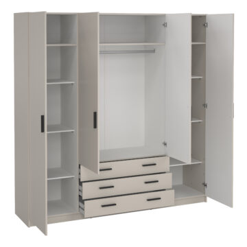 Harlow Cashmere 4 Door Wardrobe with Drawers