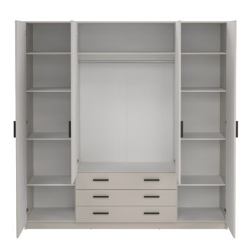 Harlow Cashmere 4 Door Wardrobe with Drawers