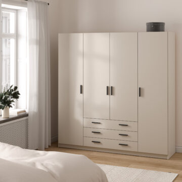 Harlow Cashmere 4 Door Wardrobe with Drawers