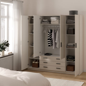 Harlow Cashmere 4 Door Wardrobe with Drawers