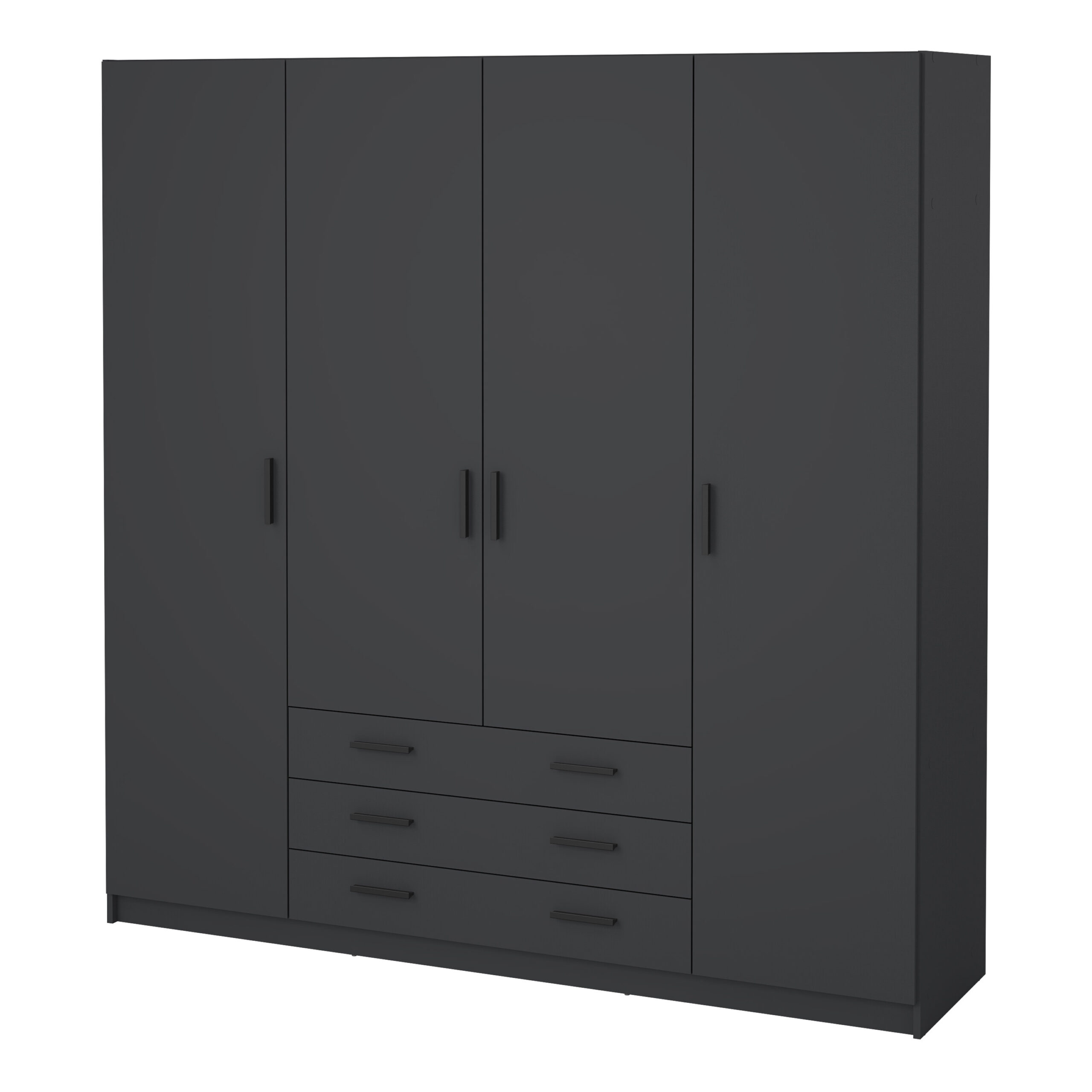 Harlow Matt Grey 4 Door Wardrobe with Drawers