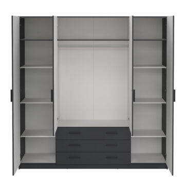 Harlow Matt Grey 4 Door Wardrobe with Drawers