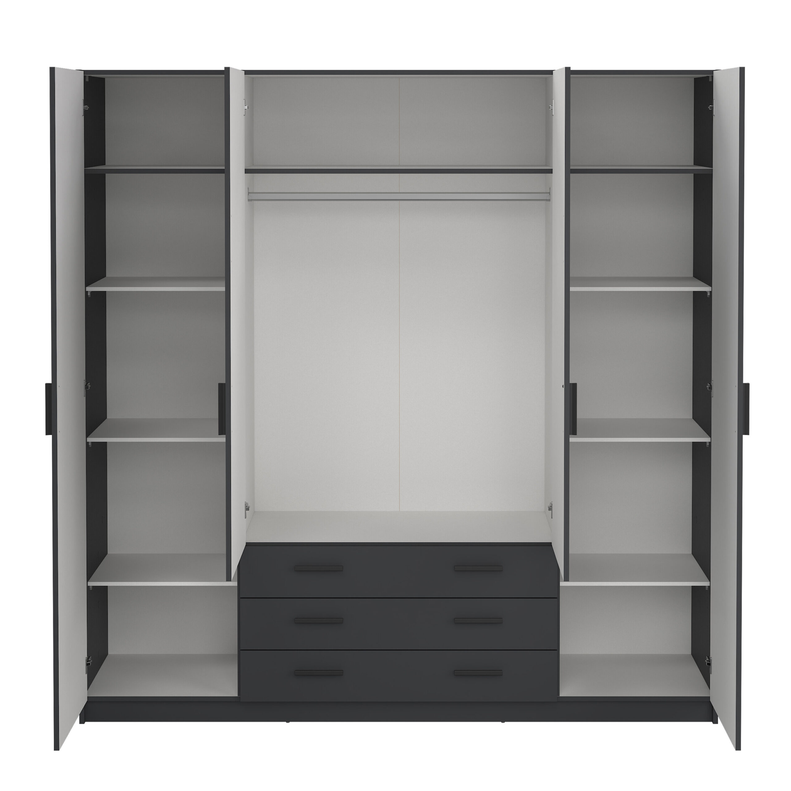 Harlow Matt Grey 4 Door Wardrobe with Drawers