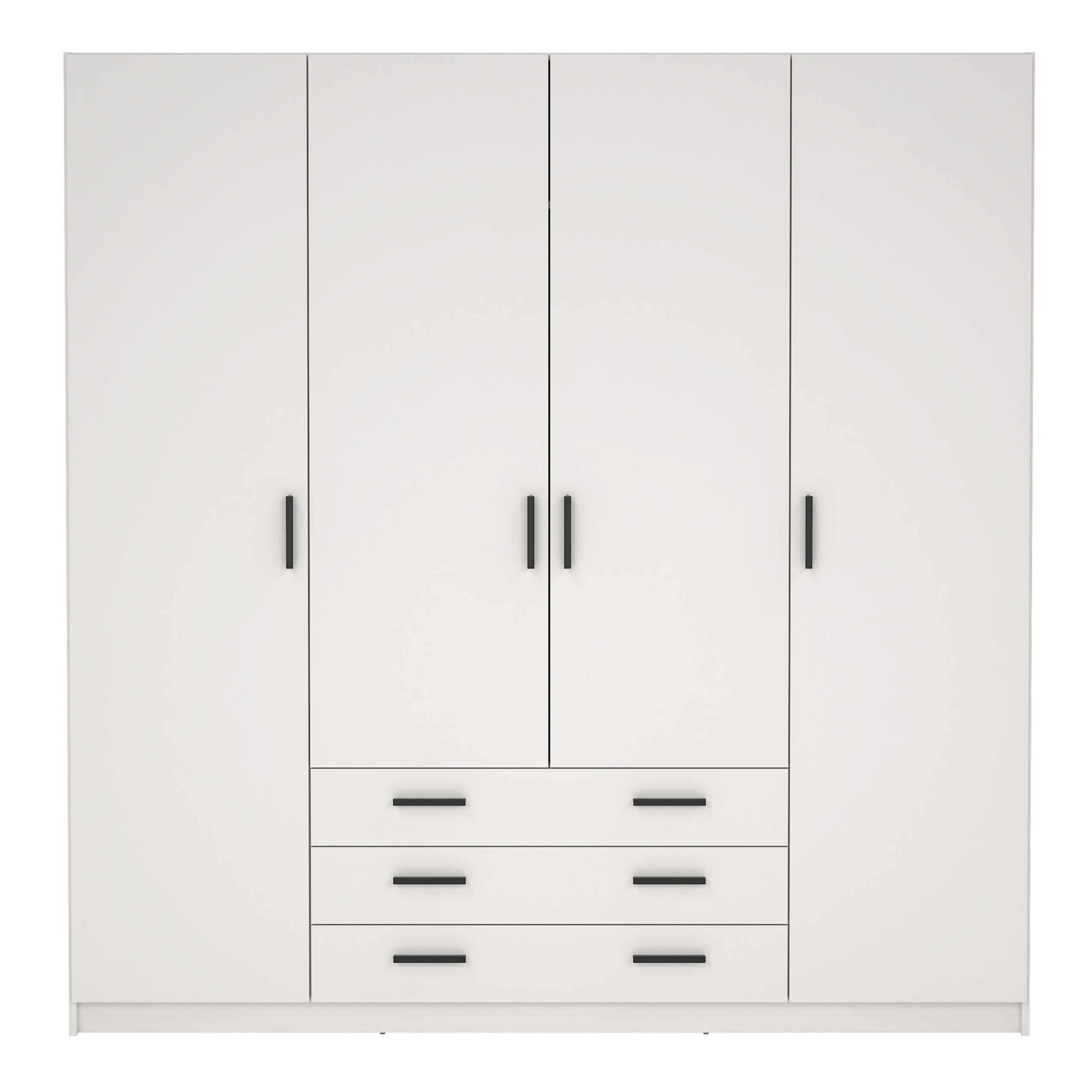 Harlow Wardrobe with 4 Doors + 3 Drawers in White