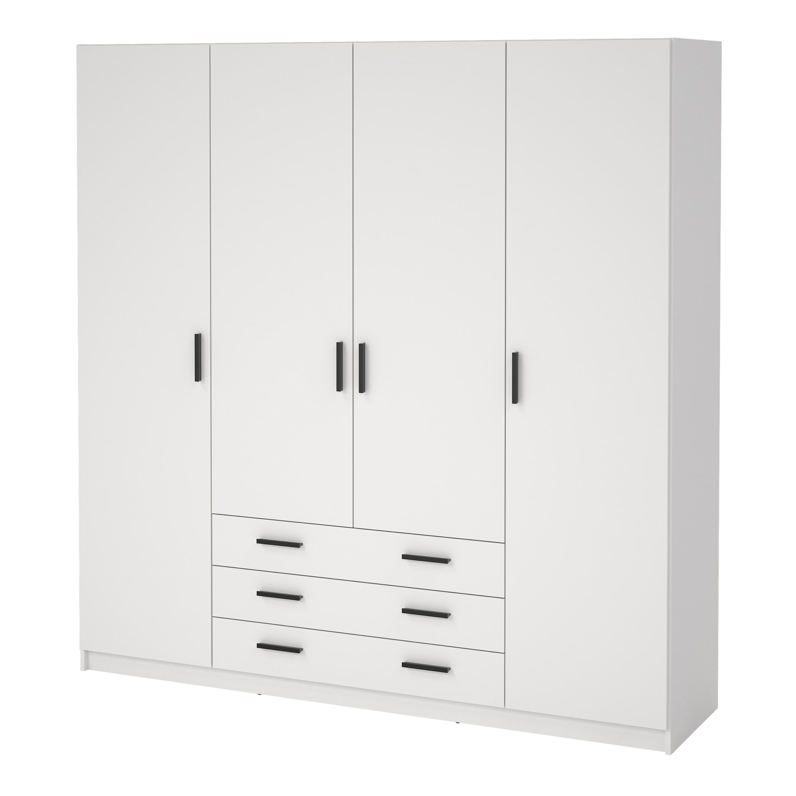 Harlow White 4 Door Wardrobe with Drawers