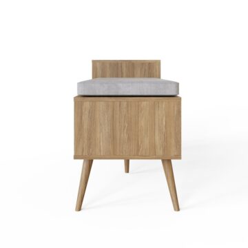 Noor Rattan 2 Door Shoe Cabinet | Oak Finish