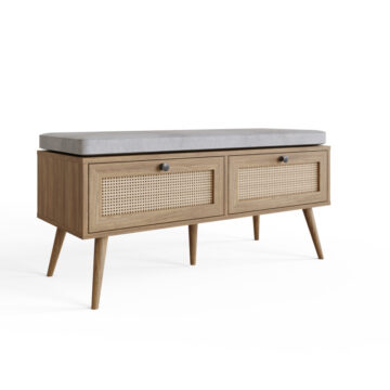 Noor Rattan 2 Drawer Shoe Cabinet
