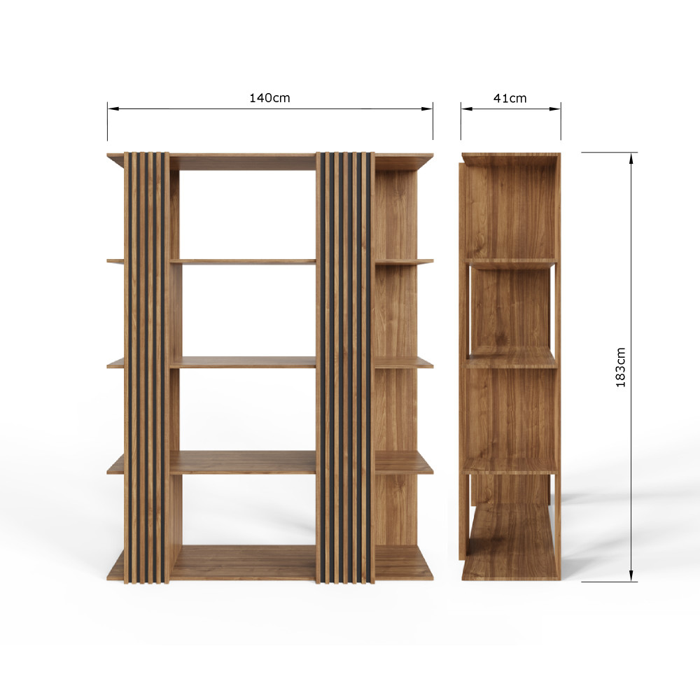 Seaford Wide Shelving Unit | Oak Finsh