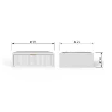 Sienna White Wall Mounted Bedside Table