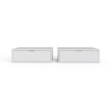Sienna White Wall Mounted Pair Of Bedside Tables