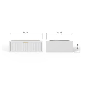 Sienna White Wall Mounted Pair Of Bedside Tables