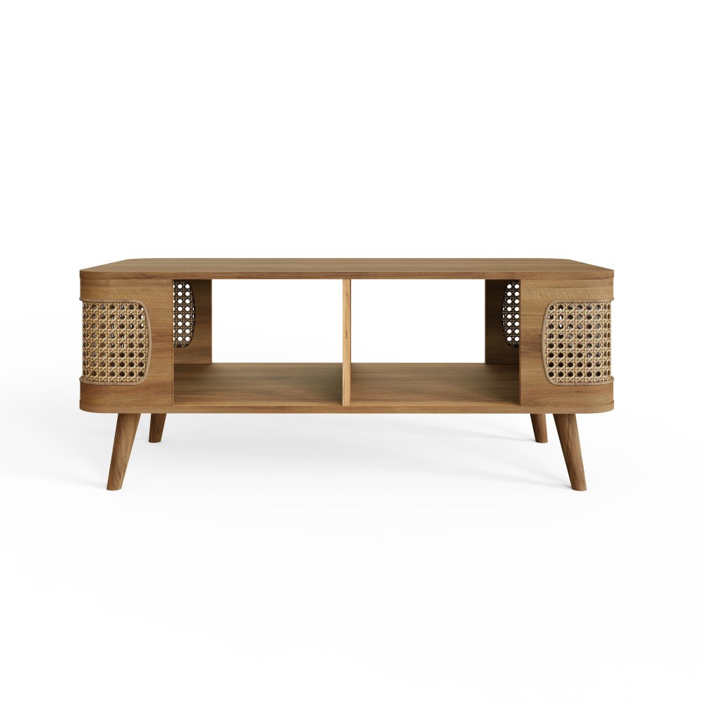 Thalen Rattan Coffee Table | Oak Finish