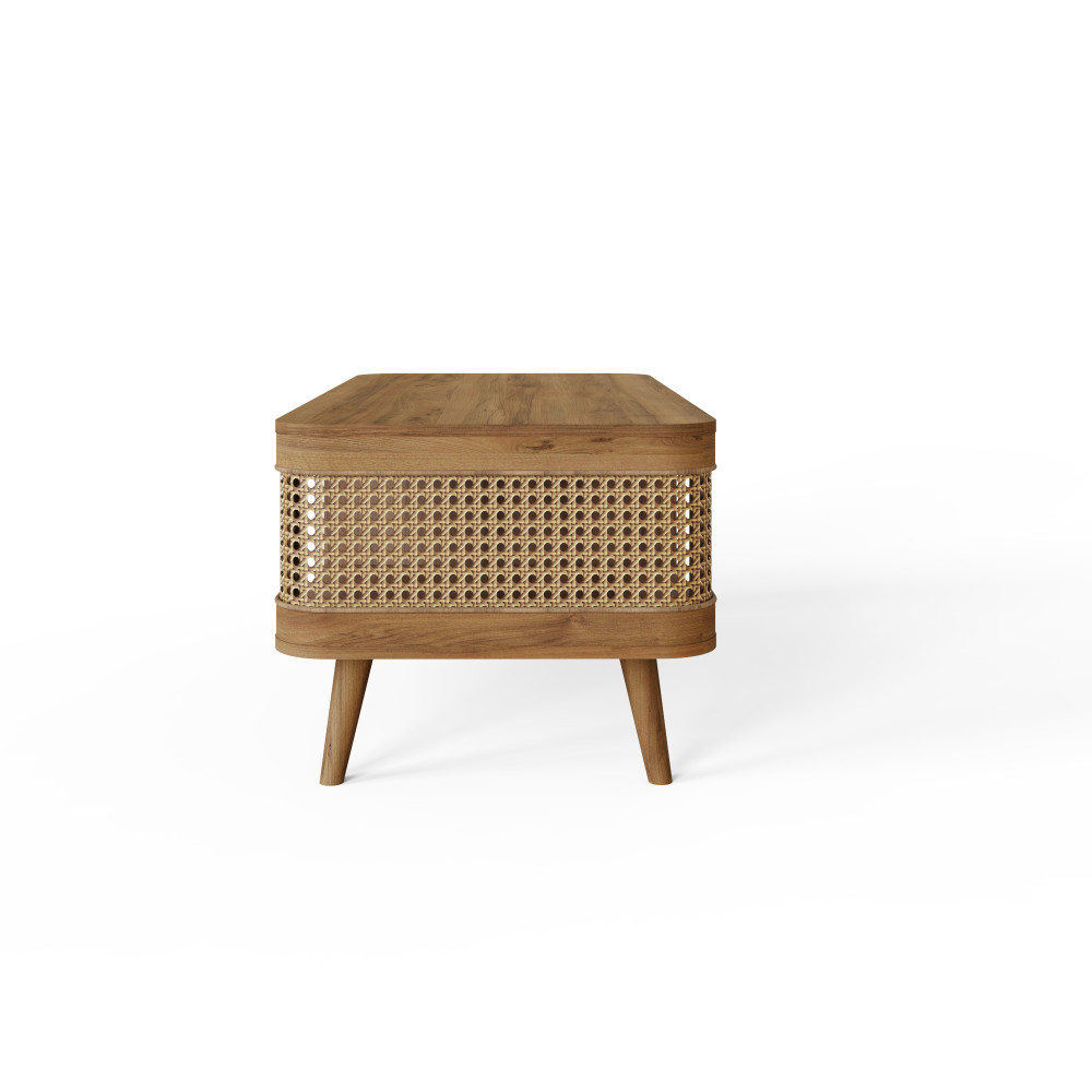 Thalen Rattan Coffee Table | Oak Finish