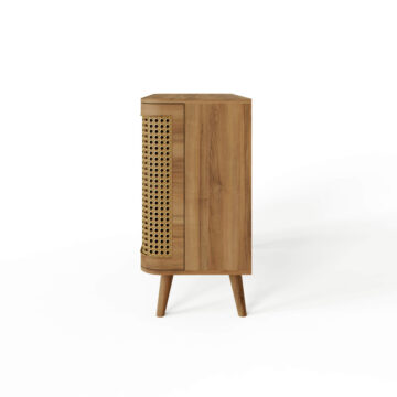 Thalen Rattan Compact Sideboard | Oak Finish