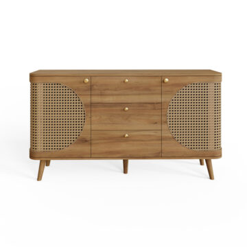 Thalen Rattan Large Sideboard | Oak Finish