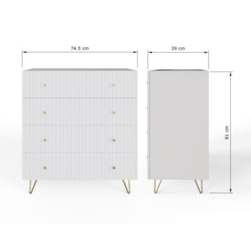 Thalia White 4 Drawer Chest