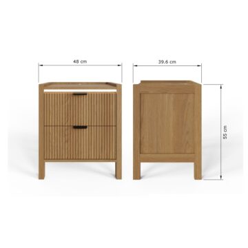 Zion 2 Drawer Bedside Table | Oak Finish